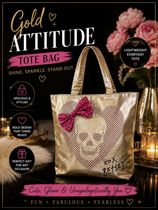 Betsey Johnson Handbags - 💀🎀  Betsey Johnson Glamour Skull Tote Bag - 2012 Seasonal Collection 🎀💀